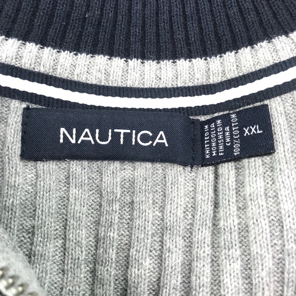 Nautica 4 Button + 1/4 Zip Knitted Cotton Sweater - Picture 7 of 8